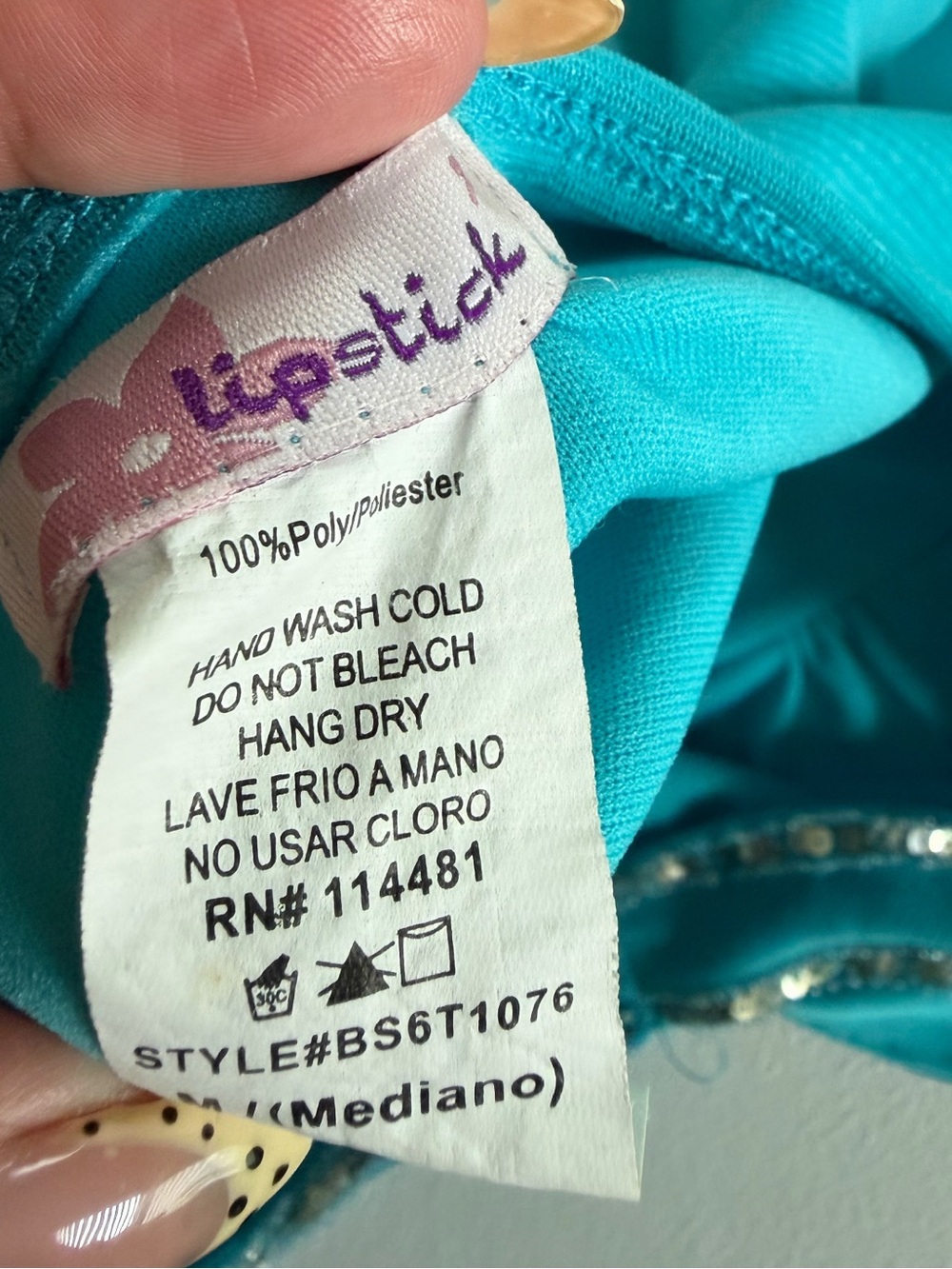 Lipstick Vintage Turquoise Sequin Halter Top - Picture 2 of 8